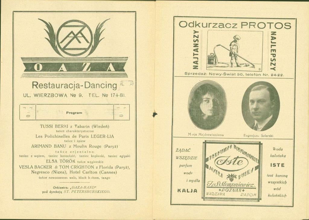 Odkurzacz PROTOS Restauracja-Dancing ^ UL. WIERZBOWA No 9. TEL.