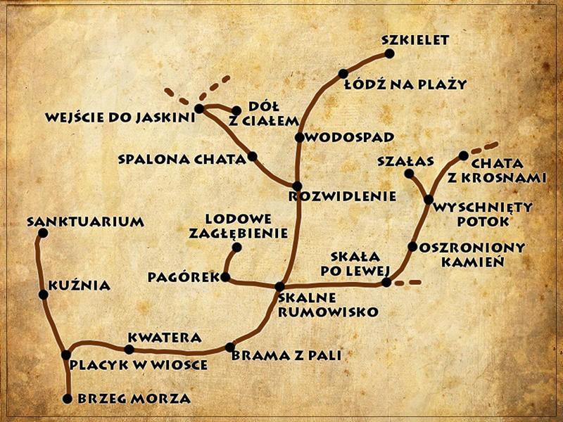 OŁTARZ ODYNA Mapa pokazuje wszystkie lokacje odwiedzone w tym rozdziale. Do sanktuarium Rozpoczynasz grę na brzegu morza.
