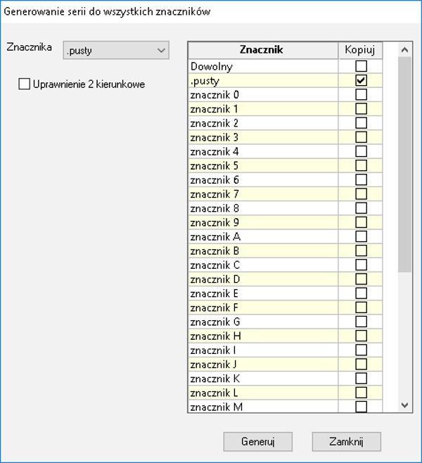 Wybieraj c Generuj na oknie konfiguratora, pojawi si okno