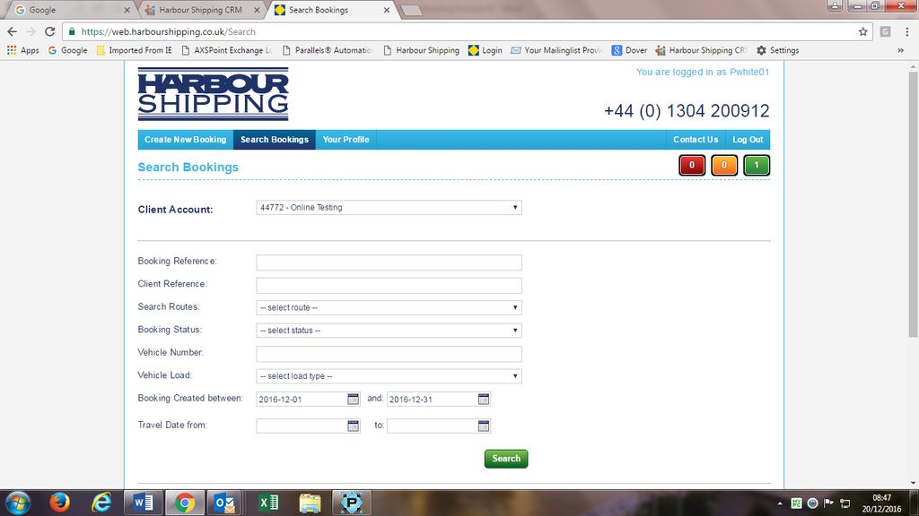 10) Aby sprawdzic status rezerwacji prosimy przejsc do zakladki Search Bookings.