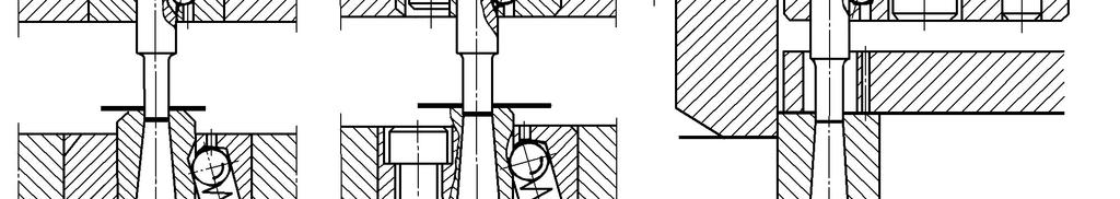 Duże stemple i duże płyty tnące o wymiarach przekraczających 300 350 mm zastępuje się segmentami w sposób pokazany na rys. 74. Segment 1 spełnia funkcję stempla, segment 4 funkcję płyty tnącej.