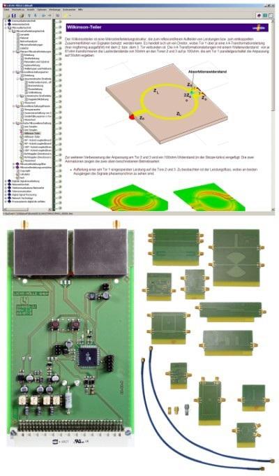4 Kurs Inżynieria mikrofalowa 3: Technologia microstrip (mikrolinii paskowych) SO4204-9Y 1 Zakres dostawy: 1 karta stanowiska doświadczalnego z analizatorem sieci, zakres częstotliwości 1 2 GHz,