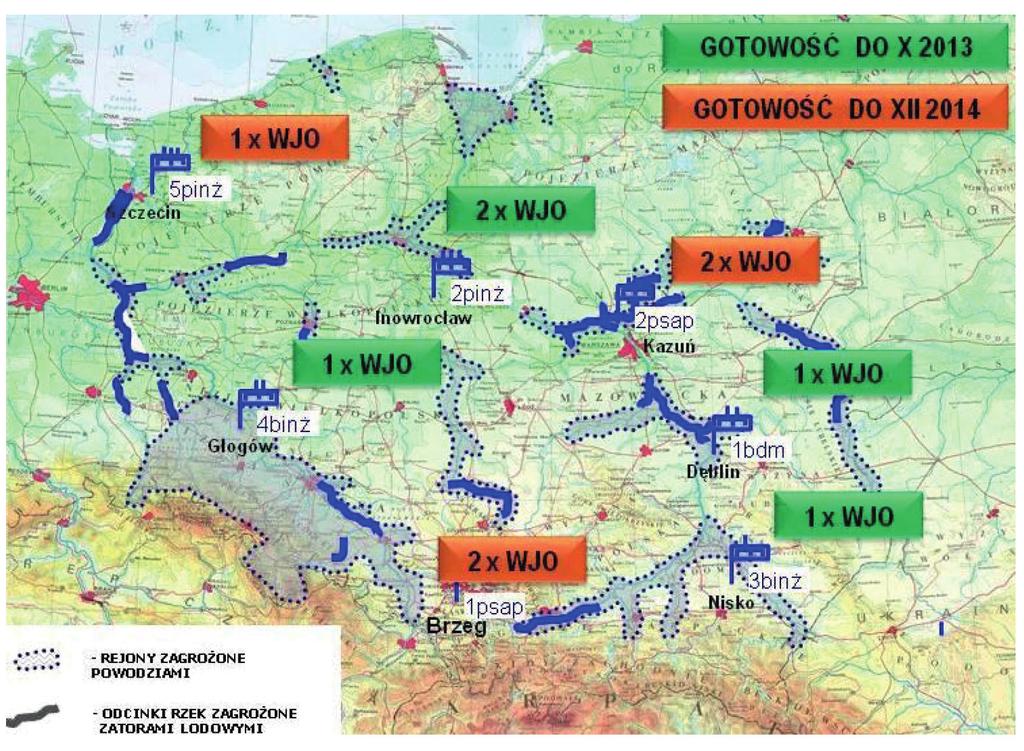 Siły zbrojne w obliczu zagrożeń antropogenicznych Rys. 3. Osiąganie zdolności przez Wojskowe Jednostki Odbudowy Źródło: https://www.facebook.com/dpimon/photos/a.489171824466188.128918.