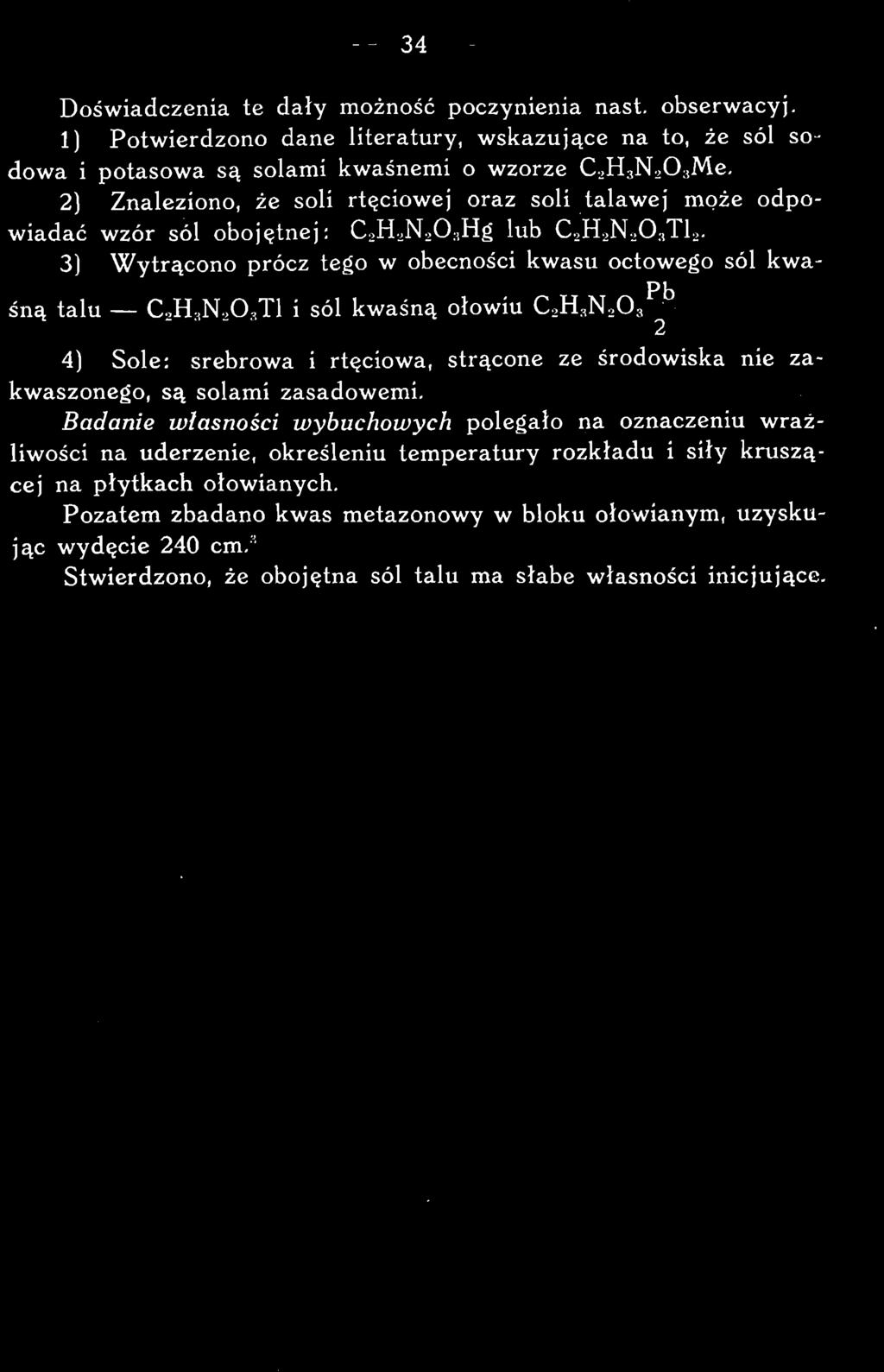 O^Tl i sól kwaśną ołowiu G 2H SN20 8 2 4) Sole: srebrowa i rtęciowa, strącone ze środowiska nie zakwaszonego, są solami zasadowemi.