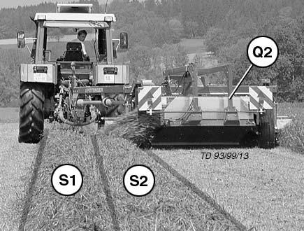 dokríciê wszystkie úruby Wymagane przy πcze hydrauliczne * proste przy πcze hydrauliczne - do podnoszenia bieøni poprzecznej Transport po drogach publicznych * opuúciê taúmí poprzecznπ (Q2) -