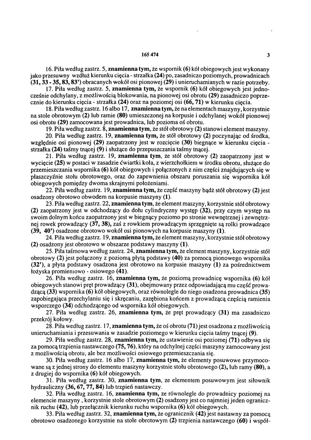 t 165 474 3 16. Piła według zastrz.