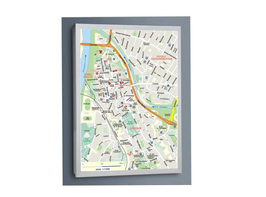 PLAN MIASTA Numer katalogowy: 03D OPIS Wymiary: - wysokość 100 cm - szerokość 70 cm Plan wydrukowany