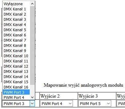 Porty 3 do 6 mogą pracować jako normalny port sterowany z makroceli Porty modułu (lokalnego lub