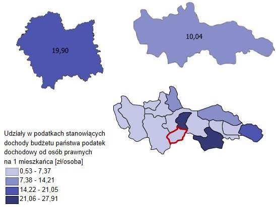 Wykres 9. Podmioty wpisane do rejestru REGON na 10 tys.