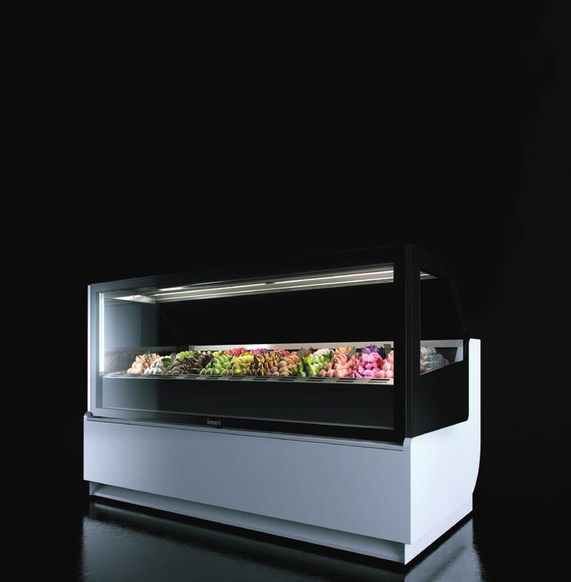 Limosa EN STANDARD FITTINGS integral condensing unit fan-assisted refrigeration front glazed glass, with lift-up