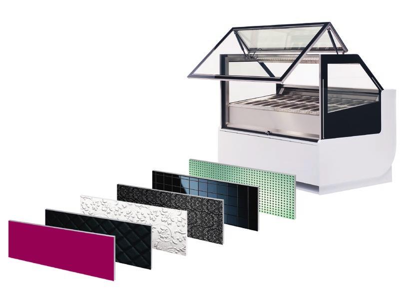 Technical specifications Dane techniczne Create your own line Stwórz własny ciąg sprzedażowy Pastry and pralines Ice cream Self-service Vertical display unit Ciasta i praliny czekoladowe Lody