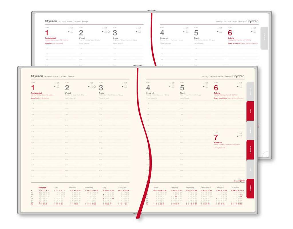 stronach) Wymiary kalendarza 21 x 26 cm, 160 stron Papier offset 80g/m² biały lub chamois (kremowy)