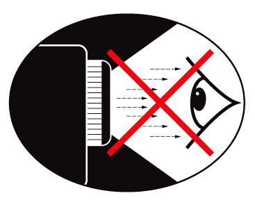 Uwaga dotycząca użytkowania Ostrzeżenia dotyczące ochrony oczu Należy unikać bezpośredniego, ciągłego patrzenia w wiązkę światła projektora. Należy maksymalnie ograniczać stawanie przodem do wiązki.