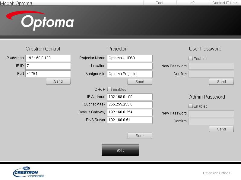 KORZYSTANIE Z PROJEKTORA Strona narzędzi Kontakt z IT helpdesk RS232 przez funkcję Telnet Istnieje alternatywny sposób sterowania
