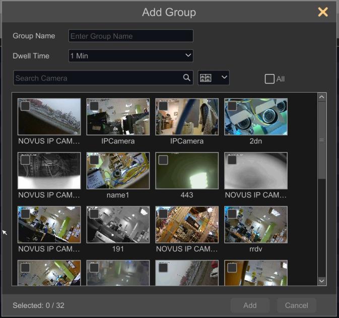 NVR OPERATING NVR-6332-H2,NVR-6316-H1,NVR-6308P8-H1,NVR-6304P4-H1 User s manual ver.1.0 2.2.1.3. Add Group This creates a menu to be displayed in sequence.