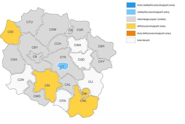 PROGNOZOWANA RELACJA MIĘDZY DOSTĘPNĄ SIŁĄ ROBOCZĄ A ZAPOTRZEBOWANIEM NA PRACOWNIKÓW W 2017R.