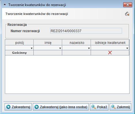 Definiowanie statusów dla rezerwacji zostało opisane w rozdziale Statusy rezerwacyjne. Z poziomu ekranu rezerwacji użytkownik ma możliwość zakwaterowania osoby.