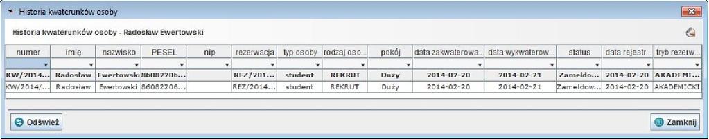 tworzenia nowych wniosków o akademik.