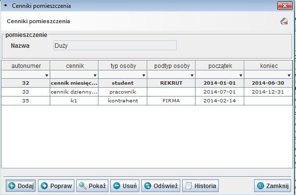 Odśwież odświeżanie ekranu - Historia historia zmian opisane w rozdziale Słowniki i informacje dodatkowe do modułu W każdy pomieszczeniu można