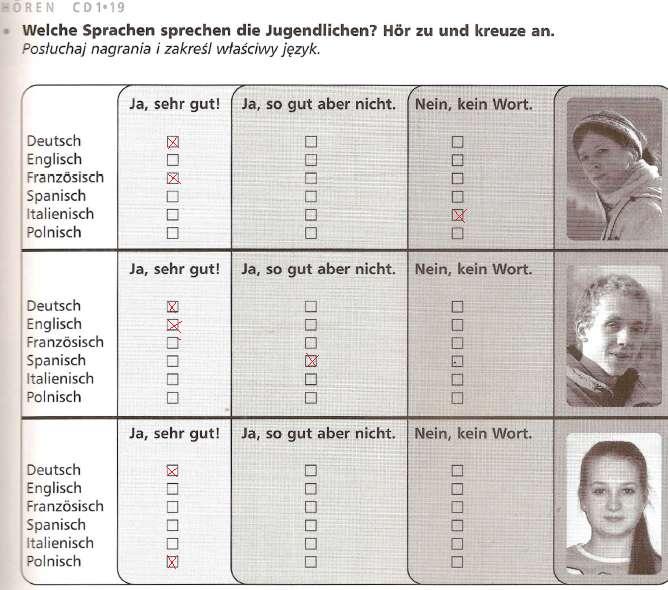 12. Das Verb sprechen. Ergänze. Uzupełnij zdania formami czasownika sprechen. 1. Ich komme aus Italien. Ich spreche Italienisch. 2. Daniel spricht perfekt Englisch. Seine Mutter ist aus London.