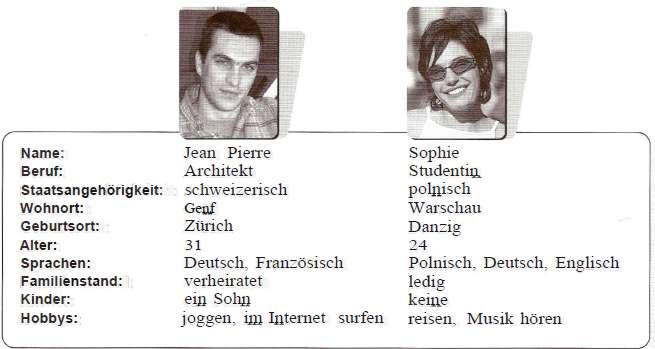 Er ist 31 Jahre alt. Seine Muttersprache ist Deutsch, aber er spricht auch Französisch. Er ist verheiratet und hat einen Sohn.
