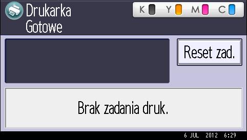 Korzystanie z ekranu panela operacyjnego 1. Naciśnij przycisk [Ekran uproszczony]. PL CQT663 Na tej ilustracji pokazano uproszczony ekran [Drukarka].