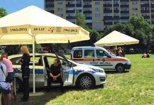 prelekcje Policji, Straży Miejskiej i Straży Pożarnej o bezpieczeństwie nad wodą i w plenerze.