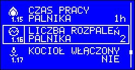 palenisko zostało rozpalone. Informacje o pracy palnika.