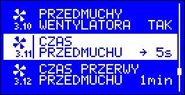 3.6 Obroty wentylatora przy mocy maksymalnej jest to wartość mocy z jaką pracuje wentylator, gdy palnik kotła pracuje z mocą maksymalną. 3.