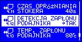 4.8 Czas pracy stokera parametr ten określa na jaki czas załączany jest stoker podczas cyklicznego trybu pracy.