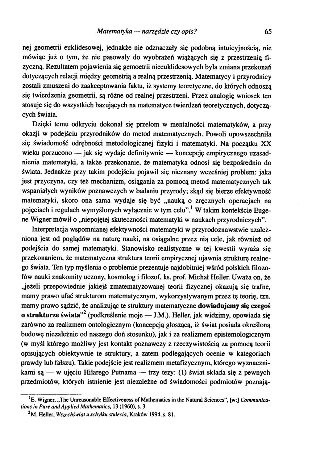 Matematyka narzędzie czy opis?
