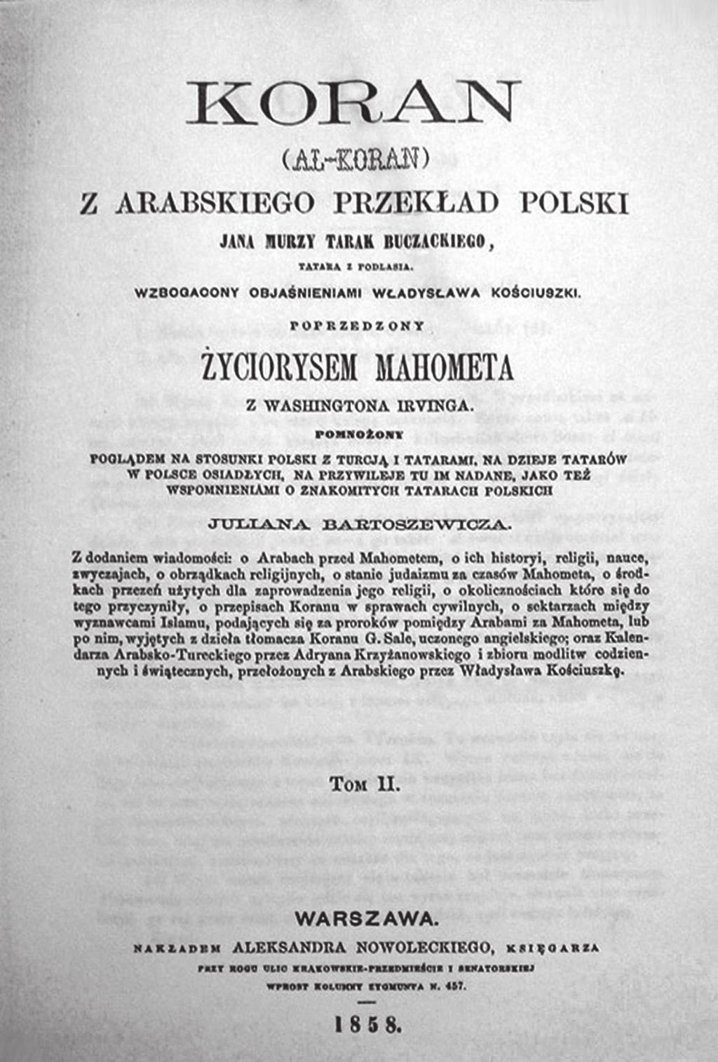 Niezwykłe losy pierwszego drukowanego przekładu Koranu na język polski 13