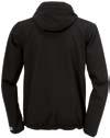 odblaskowy napis uhlsport KURTKA ESSENTIAL SOFTSHELL z kapturem stojący kołnierzyk z kapturem funkcjonalny 3-warstwowy materiał softshell z membraną w środku dwie zapinane