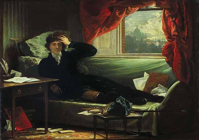 VAIZDINIAI 1794 Metų SUKILIMO REPORTAŽAI 19 Benjamin WEST. Generolas Tadas Kosciuška. 1797. Raudonmedžio lenta, aliejus. 31,5 x 44,3 cm.