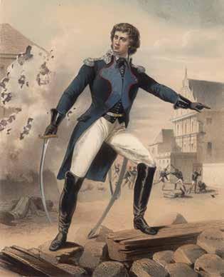 VAIZDINIAI 1794 Metų SUKILIMO REPORTAŽAI 21 Jeano Alexandre o Duruy litografija Generolo Jokūbo Jasinskio mirtis barikadose (XIX a.