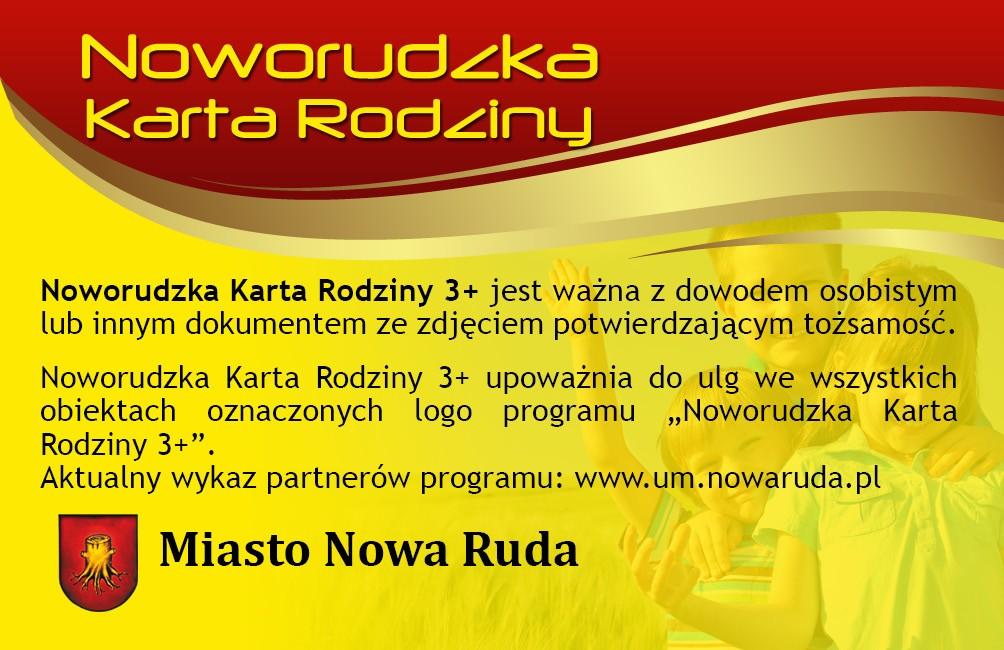 Wzór dokumentu Noworudzka Karta Rodziny 3+ Załącznik Nr 1 do