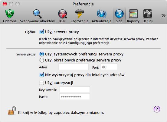 skonfiguruj jego ustawienia. Kaspersky Anti-Virus używa tych ustawień do aktualizacji antywirusowych baz danych i modułów.