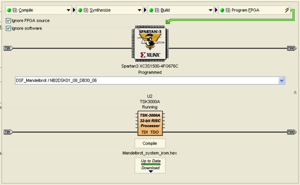 7. Otwórz projekt FPGA zawierajcy ukad obsugujcy acuch Soft Devices JTAG (np. mikroprocesor lub instrument wirtualny) i zaprogramuj ukad FPGA.