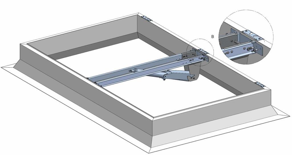 Tabela łączników Typ łacznika Ilość Przeznaczenie Wkręt samowiercący z łbem walcowym PH 3 Ø5,5 x 32 Klapa Świetlik Świetlik B- roof (t1) 20 20 20 Montaż podstawy do wymianu stalowego Podkładka