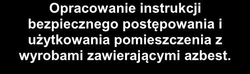 terenów gdzie znajduje się azbest lub wyroby zawierające azbest. Procedura dotyczy bezpiecznego ich użytkowania.