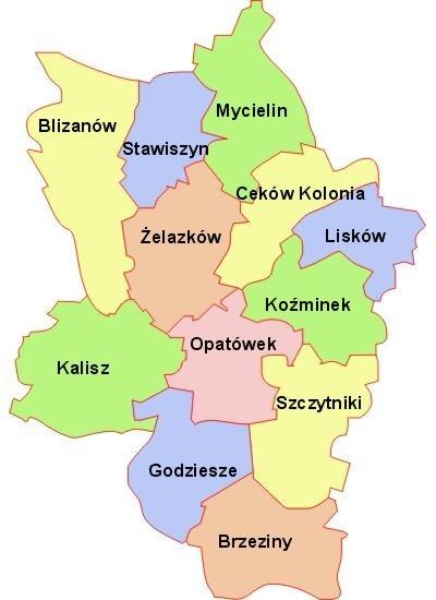 Gmina Koźminek Rys. 1. Położenie Gminy Koźminek na tle powiatu kaliskiego Wg danych Głównego Urzędu Statystycznego w 2011 r. gminę Koźminek zamieszkiwało 7598 osób. 1.3.
