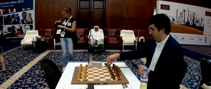 miał 6,5 p., Kramnik i Yu Yangyi po 6 p., przy czym Carlsen i Kramnik grali ze sobą.