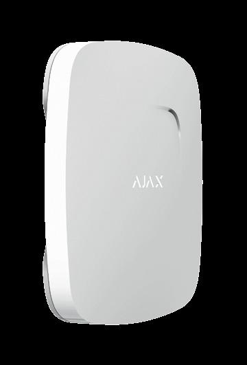15 Ajax FireProtect Czujka dymu i ciepła Ajax FireProtect prowadzi nadzór całodobowy nad bezpieczeństwem pożarowym w pomieszczeniu oraz informuje o gwałtowny wzrost temperatury lub o niebezpieczny