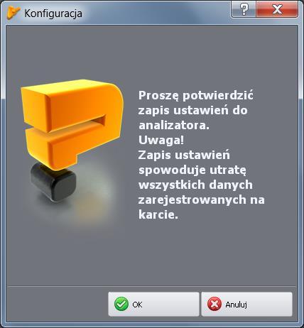 3 Konfiguracja pomiarowa analizatora kolor zielony oznacza, że aktualna konfiguracja jest zsynchronizowana z konfiguracją analizatora oraz z konfiguracją zapisaną na dysku, kolor niebieski oznacza,