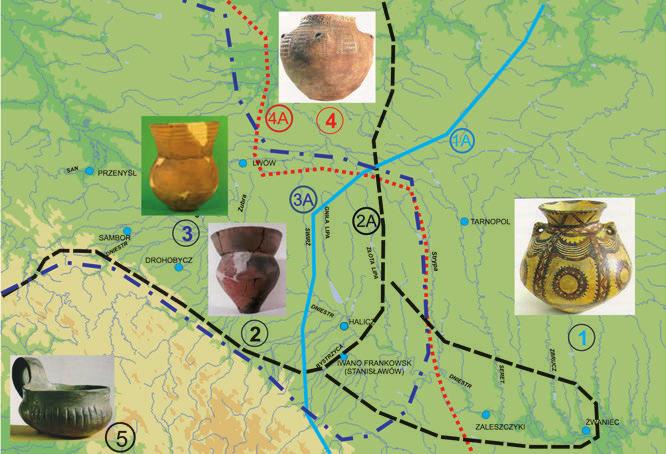 88 ANDRZEJ PELISIAK Ryc. 5. Strefy pograniczne i zasięgi głównych kultur archeologicznych w końcu IV i w pierwszej połowie III tys. BC.