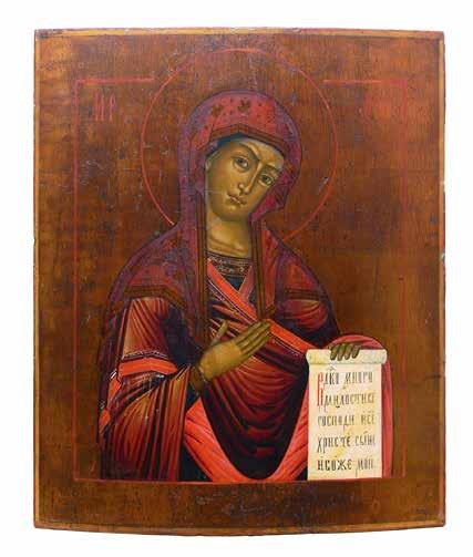 109 Ikona Matki Boskiej z grupy Deesis Rosja, 1 poł. XIX w.