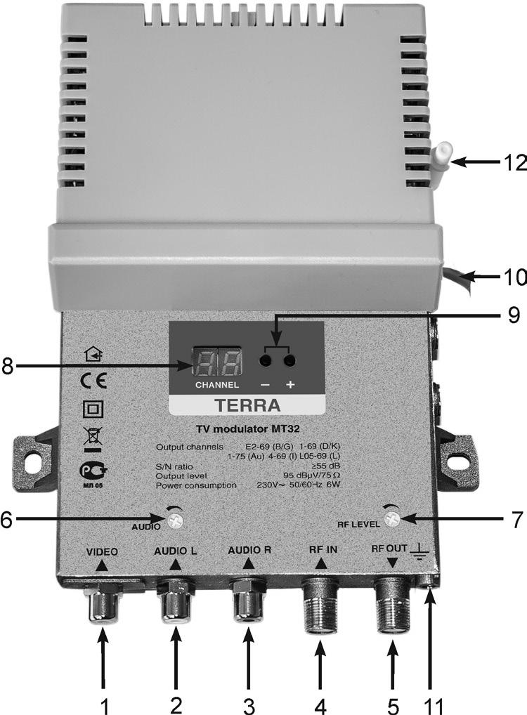 MODULATOR MT-32 OPIS PRODUKTU Modulator MT-32 przeznaczony jest do formowania kanałów 1-69/S1-S38, w standardach B/G/D/K/Au/I/L. Transmitowany sygnał poddawany jest modulacji jednowstęgowej.