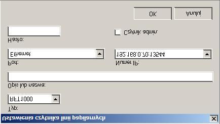 Rys. 7 Okno konfiguracji połączenia z czytnikiem RFT1000 w programie PR Master W przypadku wybrania kanału komunikacyjnego Ethernet, adres IP i port czytnika powinny zostać wykryte automatycznie o