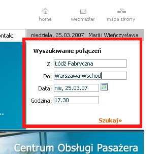 poprzez dalsze opcję jej czas rozpoczęcia i godzinę.