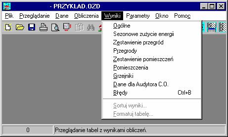 otrzymanych wyników służą tabele wywoływane przy pomocy